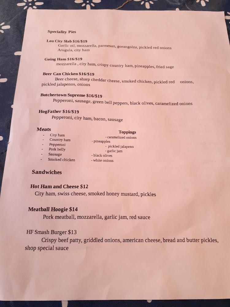 Hog Father Pizza Shop Menu image 1